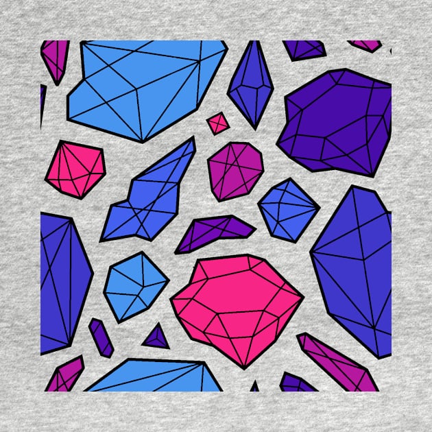 Rough Diamond Fashion Print Pink Blue White Mix by Auto-Prints